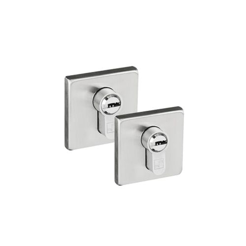 Conjunto de Roseta Externa Inox Escovado para Cilindro Euro Fortezza