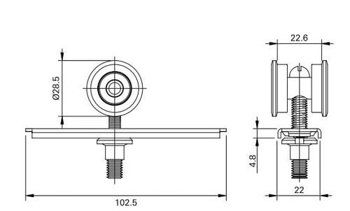 Roldana para Porta de Correr Rrb02 Banda com Rolamento 80kg Fermax
