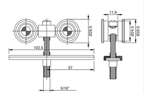 Roldana para Porta de Correr Rnb04 Banda com Esferas 80kg Fermax