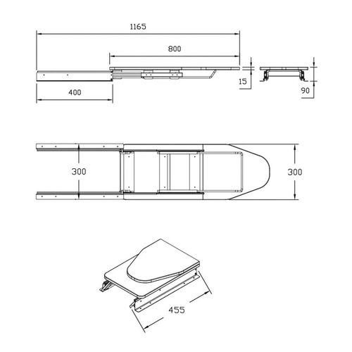 Tabua de Passar Deslizante 9100 Cinza Base