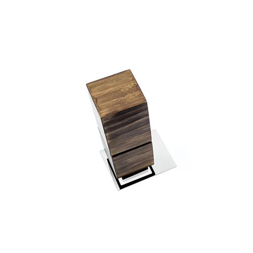 Porta Objetos Balcão Oriente Wood Cromado e Branco Zen