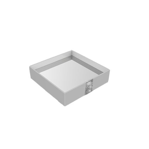 Bandeja Diamond Quadrada Cromada com Branco Zen