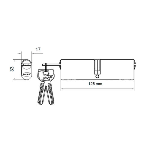 Cilindro 4800 Monobloco 125mm Latão Cromado Imab