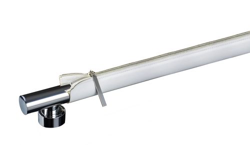 Puxador Anello Jacket Duplo 300mm Branco e Cromado Zen