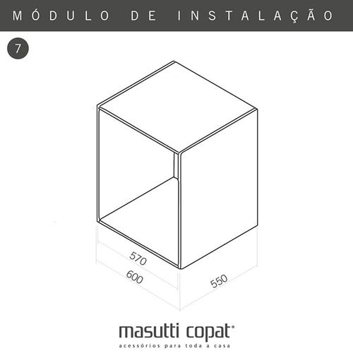 GAVETA MULTIUSO CROMADA 570MM MASUTTI