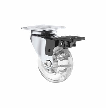 Rodízio Silicone 75mm com Freio Metalnox