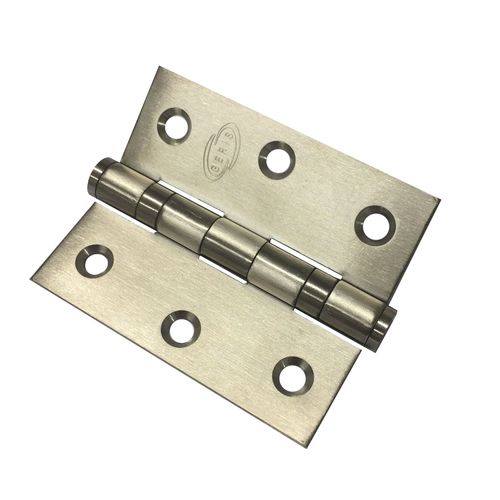 Dobradiça com Anel 4"x3" Kit com 3 Peças Inox Escovado Geris
