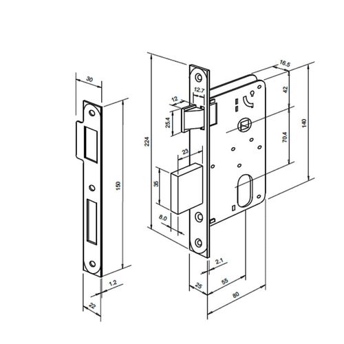 Máquina Externa Multiponto 55mm Avulsa 4800 Latão Cromado com Cilindro 70mm Imab