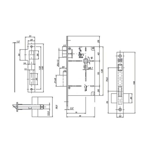 Fechadura Architect 55mm St2 6521 Interna Cromada La Fonte