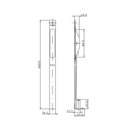 Fecho de Embutir 400x20mm Cromado La Fonte