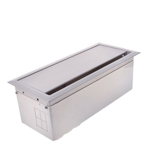 Caixa de Mesa Open Box Alumínio Branco com 8 Blocos Qtmov
