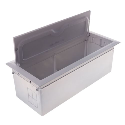 Caixa de Mesa Open Box Alumínio Branco com 8 Blocos Qtmov