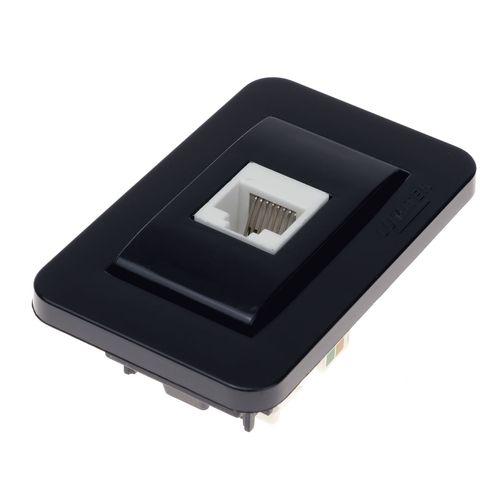Tomada para Moveis Rj45 Informática de Embutir Preta Lumitek