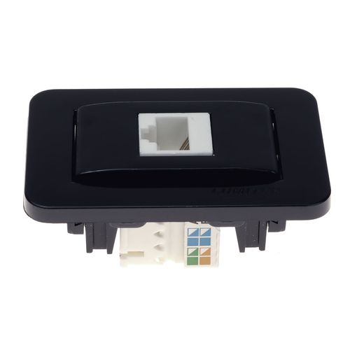 Tomada para Moveis Rj45 Informática de Embutir Preta Lumitek