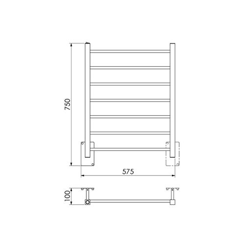 Toalheiro Térmico Quada Fio Oculto Bivolt Grande Preto Metalworks