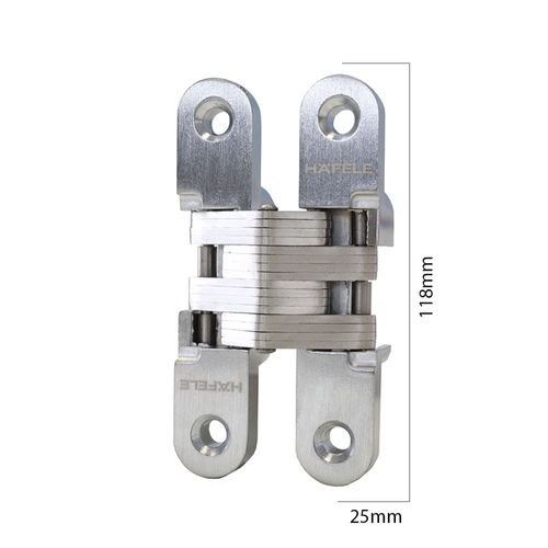 Dobradiça Invisível 118x25mm Cromo Escovado Hafele