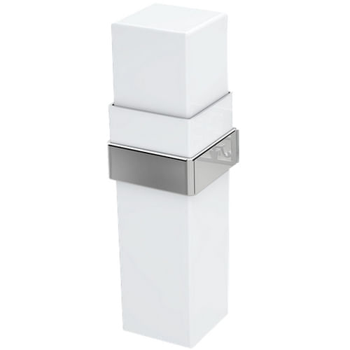 Porta Objetos Spirit Fixo Cromado e Branco Zen