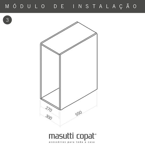 Gaveta Multiuso Cromada 270mm Masutti