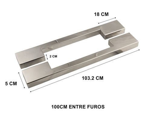 Puxador Duplo Big Thin 1000mm Inox Escovado Geris