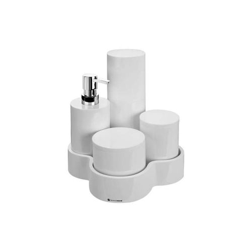 CONJUNTO DE BANCADA 5 PEÇAS TUBE BRANCO BANHO MAIS