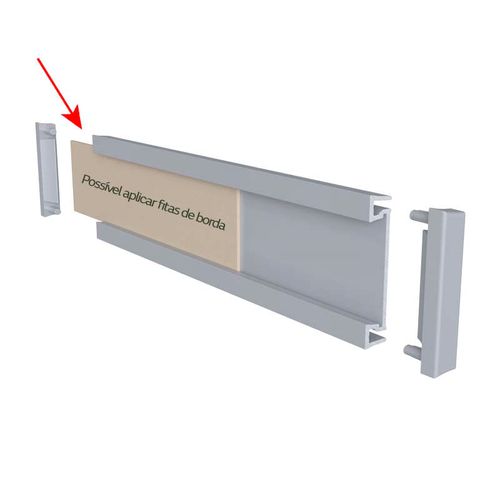 PUXADOR PERFIL PIEGA RM-360 3 METROS CHAMPAGNE CLARO ROMETAL