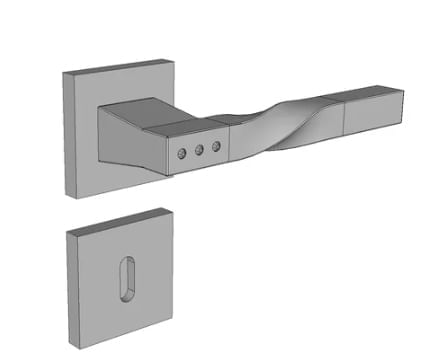 Maçaneta Narval Externa Quadrada Cromado Diamond Zen