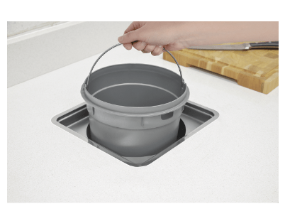 Lixeira de Embutir Clean Square em Aço Inox com 5 Litros Tramontina