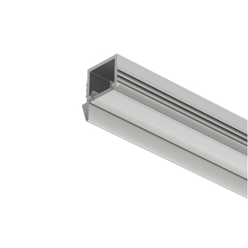 Perfil Loox5 1105 de Embutir Prata 3 Metros com Difusor Leitoso Hafele