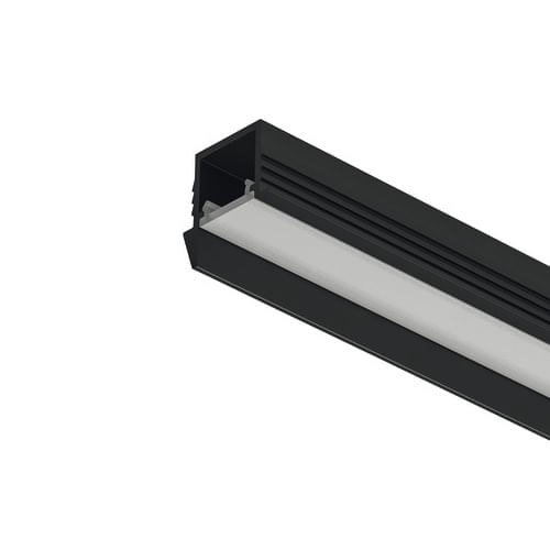 Perfil Loox5 1105 de Embutir 3 Metros Preto com Difusor Leitoso Hafele