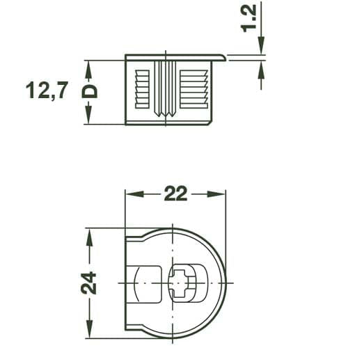 Conector Rafix 20/16mm com Rebordo Niquelado Hafele