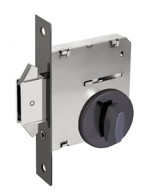Fechadura Banheiro Bico Duplo 5006 45mm Preta Arouca