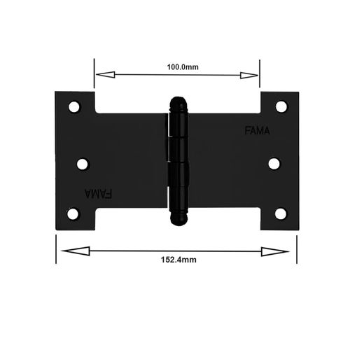 Dobradiça Palmela 1218 Tipo H 6" Aço Preto Fama