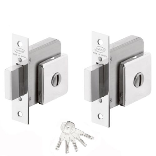 Fechadura Auxiliar 2200 Dupla Tecnoponto 0081 40mm Cromado Imab