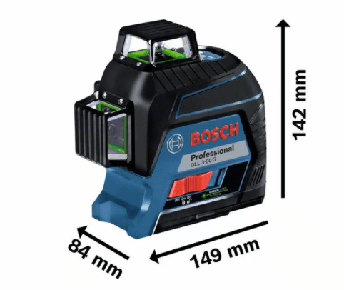 Nível a Laser 3 Linhas Verdes com Alcance de 30 M 360° - Gll 3-80 G Bosch