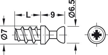 Pino Rafix M20 Comprimento de Rosca 7,5mm Hafele