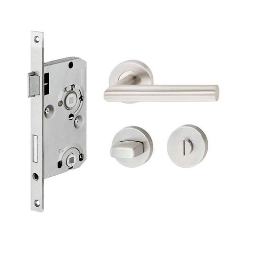 Fechadura Banheiro Anguli 55mm Inox Escovado Hafele