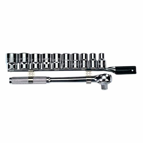 Jogo de Soquetes Estriados e Catraca 1/2'' 11 Peças Stanley