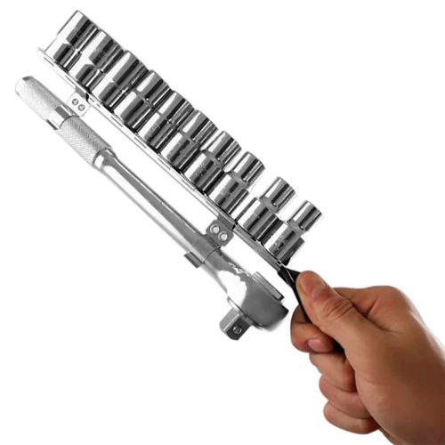 Jogo de Soquetes Estriados e Catraca 1/2'' 11 Peças Stanley