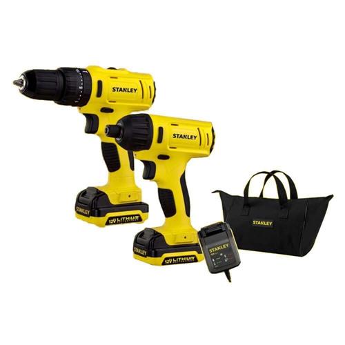 Kit Parafusadeira Furadeira 3/8"  e Furadeira de Impacto 1/4" Schi121s2 Stanley