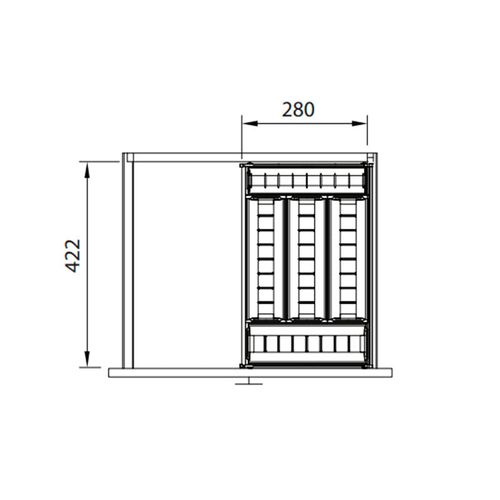 Divisor de Talheres Inox 280 X 450mm Hafele