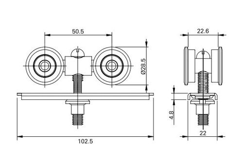 Roldana para Porta de Correr Rrb04 Banda com Rolamento 160kg Fermax