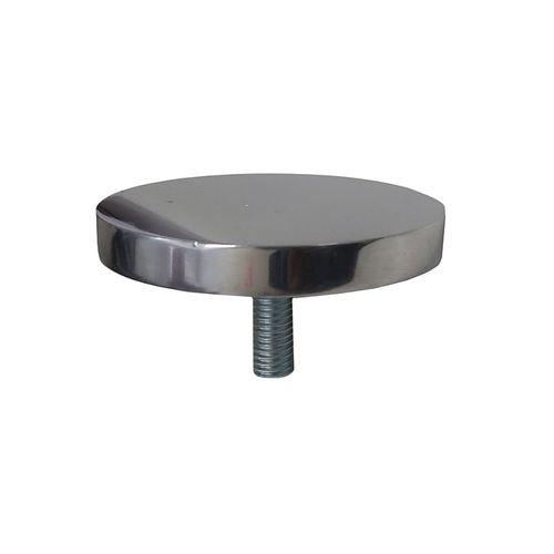 Fixador Redondo 3" para Mesa de Vidro Alumínio Polido Base