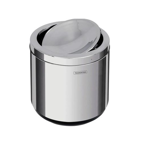 Lixeira Capsula 7 Litros Basculante Inox Polido Tramontina