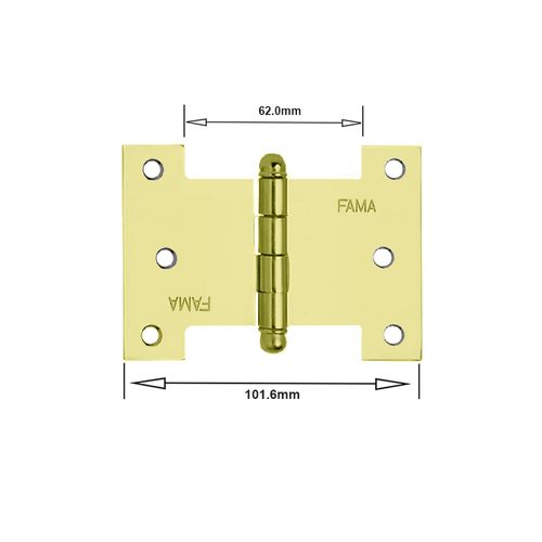 Dobradiça Palmela 1218 Tipo H 4" Latão Dourado Fama