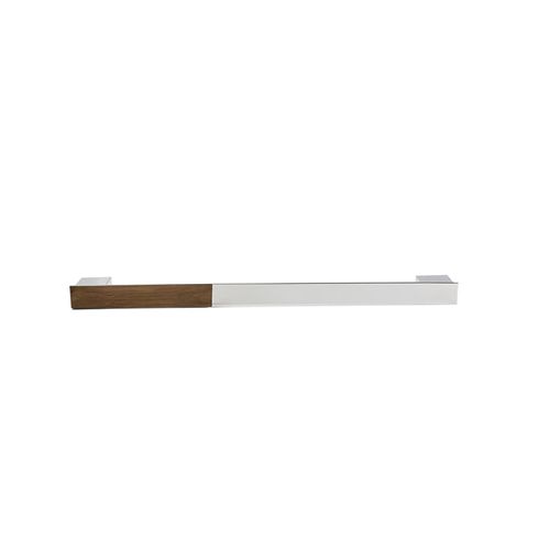Toalheiro Simples Wood 720mm Cromado e Polido Zen