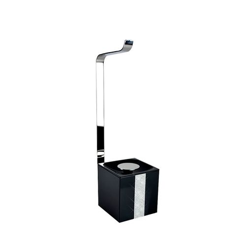Papeleira com Lixeira 1.5l Glam Inox Polido e Preto Zen