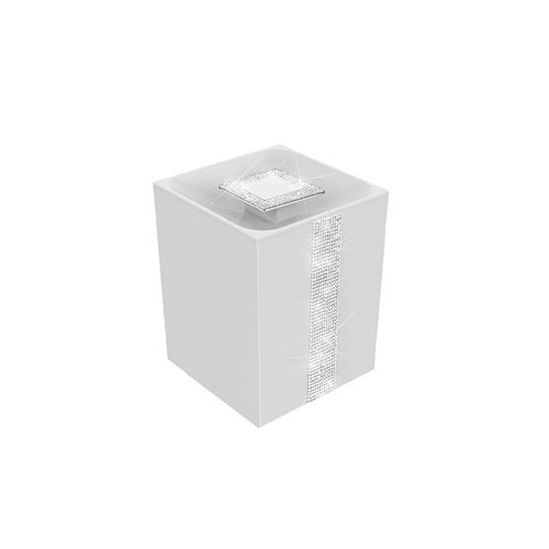 Lixeira 1,5l Diamond Cromado com  Branco Zen