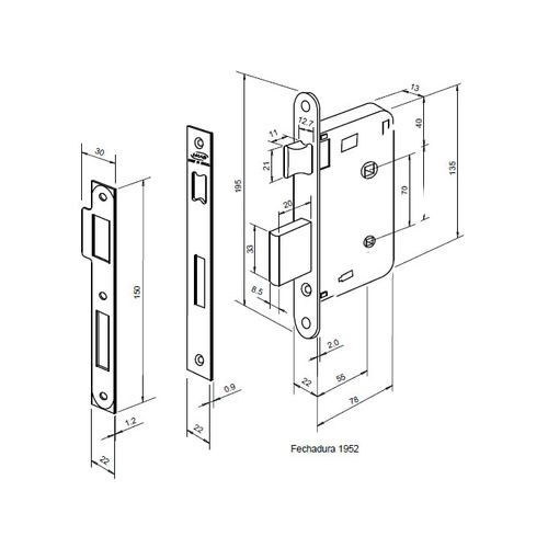 Fechadura Banheiro Ken 1952 55mm Inox Escovado Imab