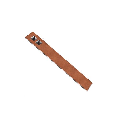 Puxador Forli 700mm Inox Polido com Couro Marrom Zen