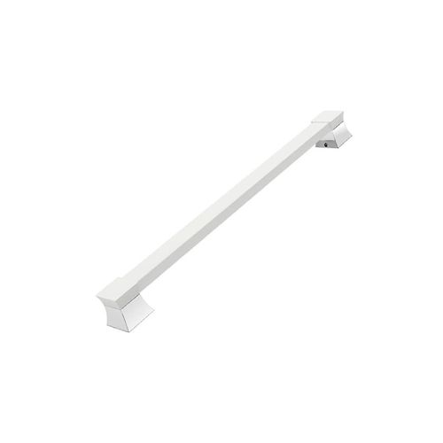 Puxador Vitta Duplo 400mm Branco com Cromado Zen
